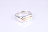 Gents Diamond set Signet Ring, Made from Yellow Gold and Silver, British Hallmarked