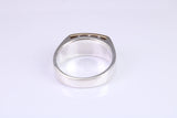 Gents Diamond Encrusted Signet Ring, Made from Yellow Gold and Silver, British Hallmarked