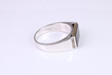 Gents Diamond and Black Onyx set Signet Ring, Made from Yellow Gold and Silver, British Hallmarked