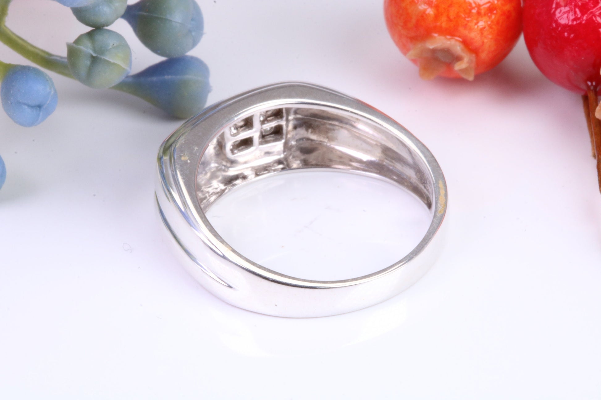 Gents Diamond set Signet Ring, Made from Solid Silver
