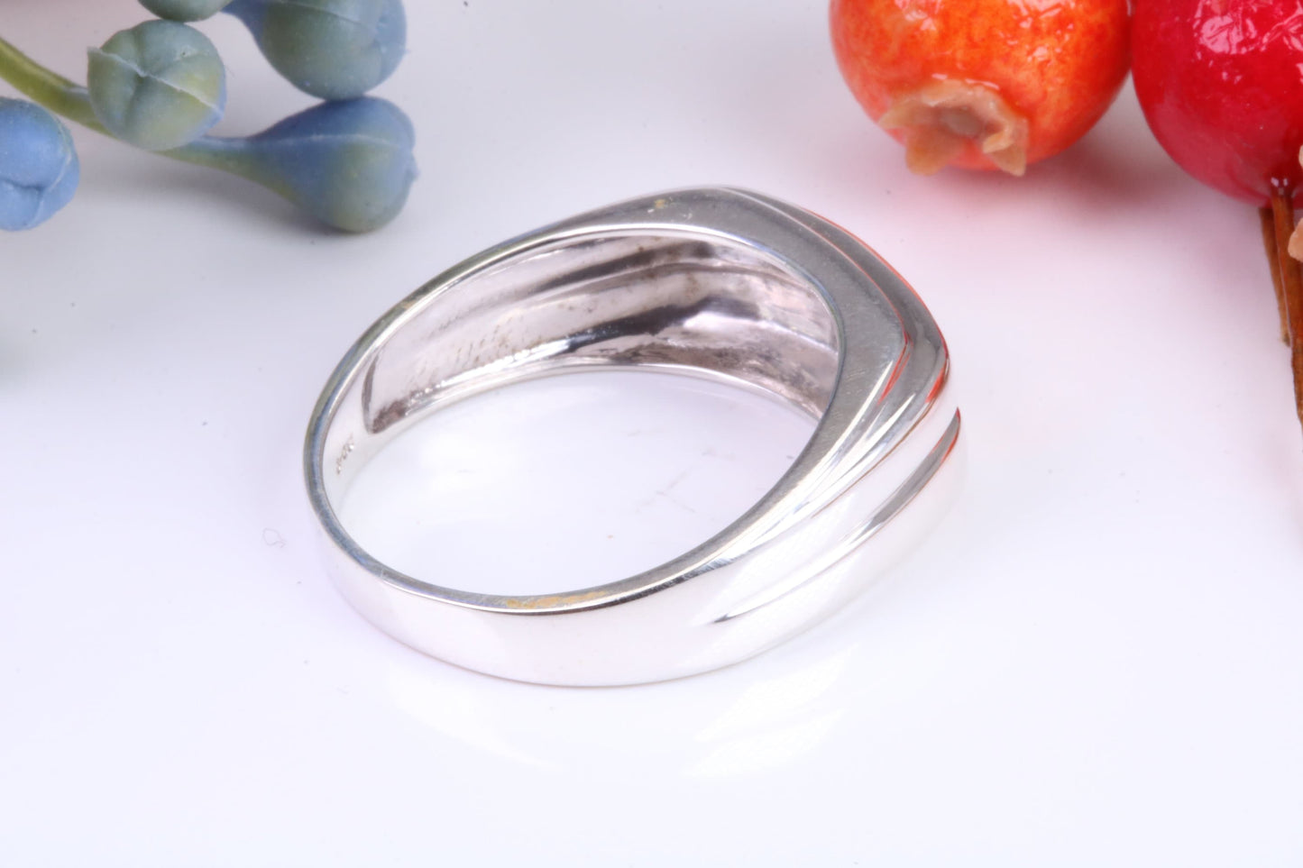 Gents Diamond set Signet Ring, Made from Solid Silver
