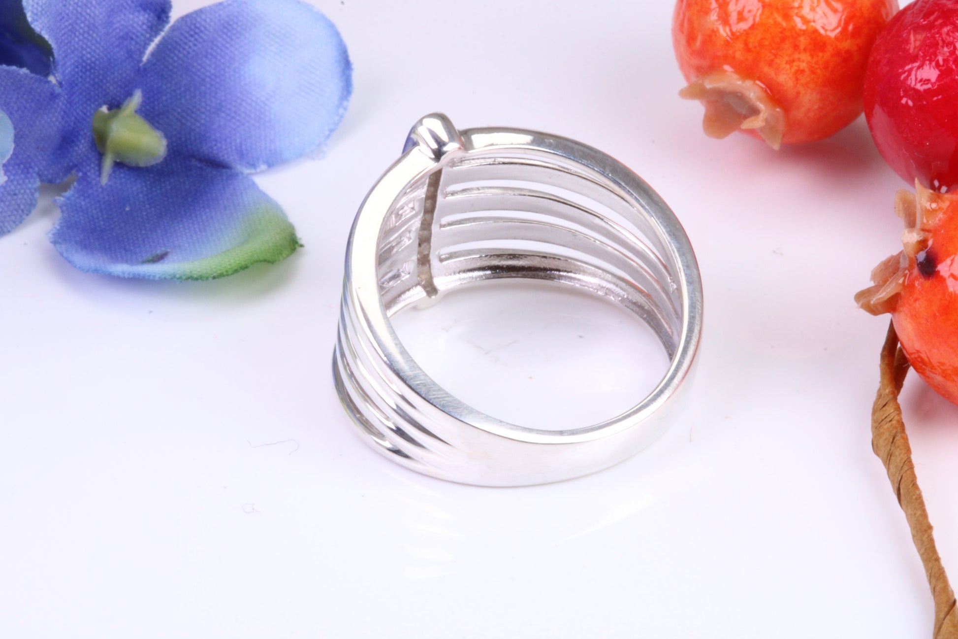 Ladies Diamond set Dress Ring, Made from Solid Silver