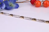 Natural Diamonds set Bracelet, Made From Solid Yellow and White Gold, British Hallmarked, Luxury Gift Boxed