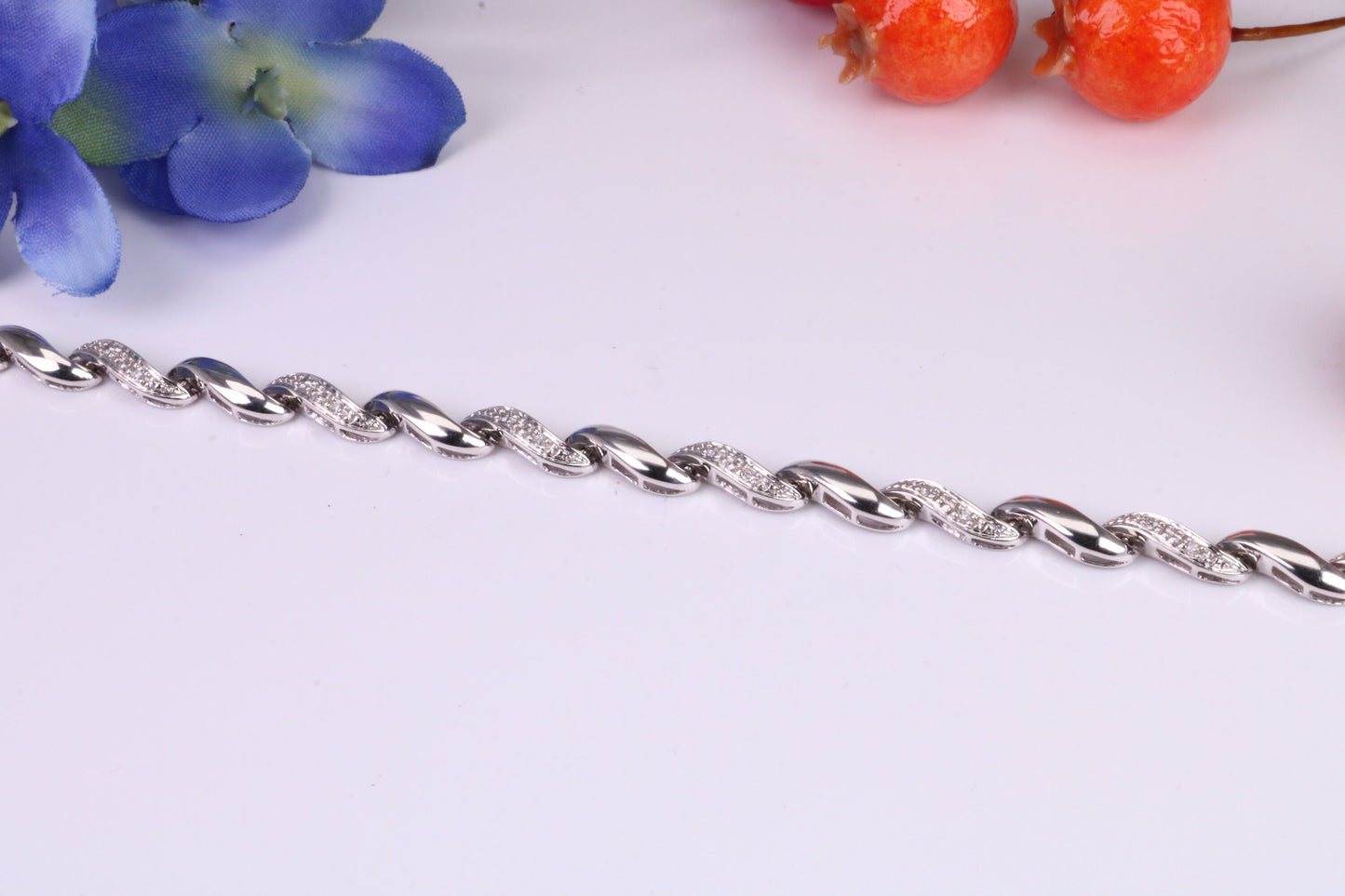 Quarter Carat Natural Diamonds set Bracelet, Made From Solid White Gold, British Hallmarked, Luxury Gift Boxed