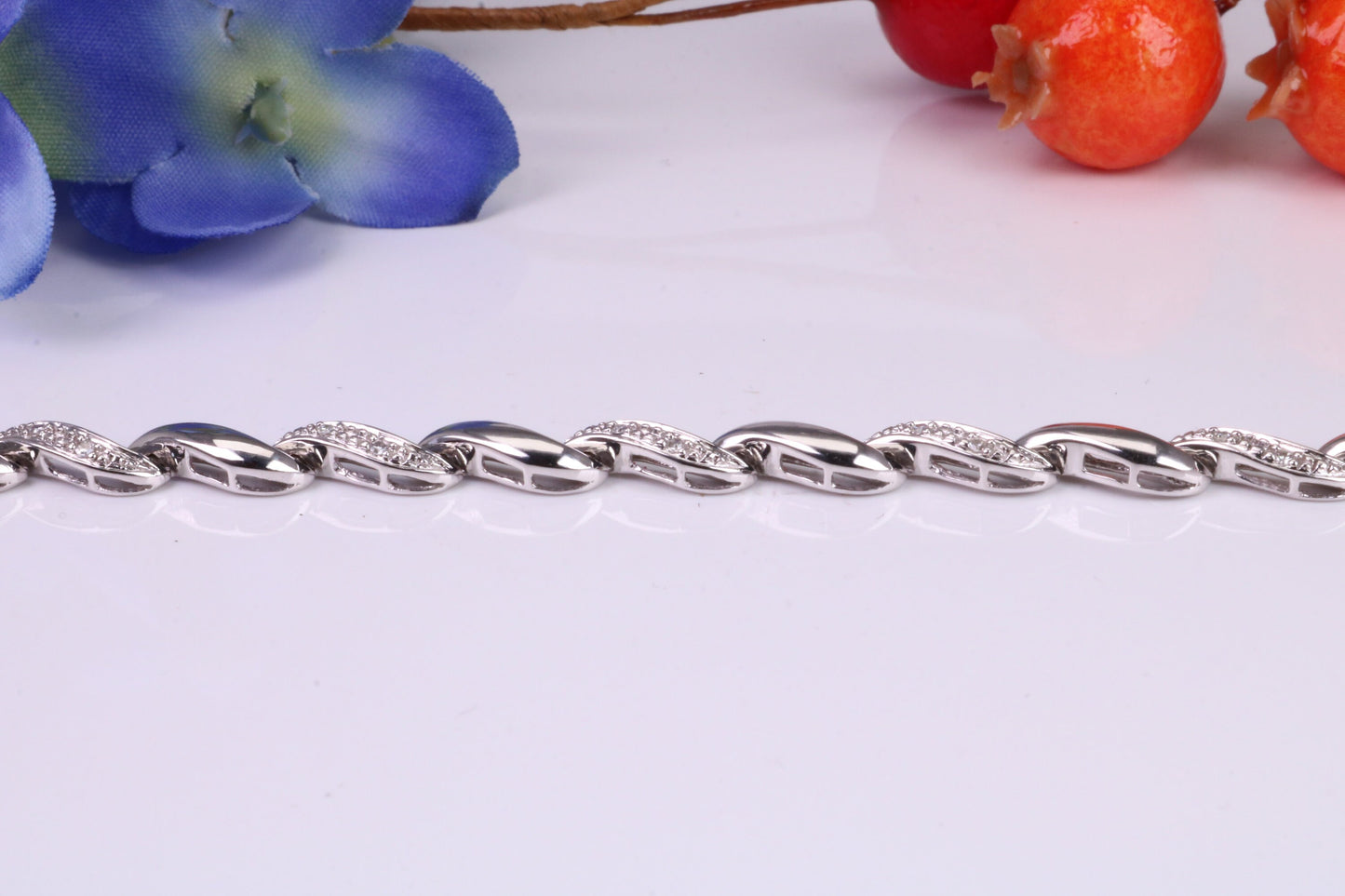 Quarter Carat Natural Diamonds set Bracelet, Made From Solid White Gold, British Hallmarked, Luxury Gift Boxed