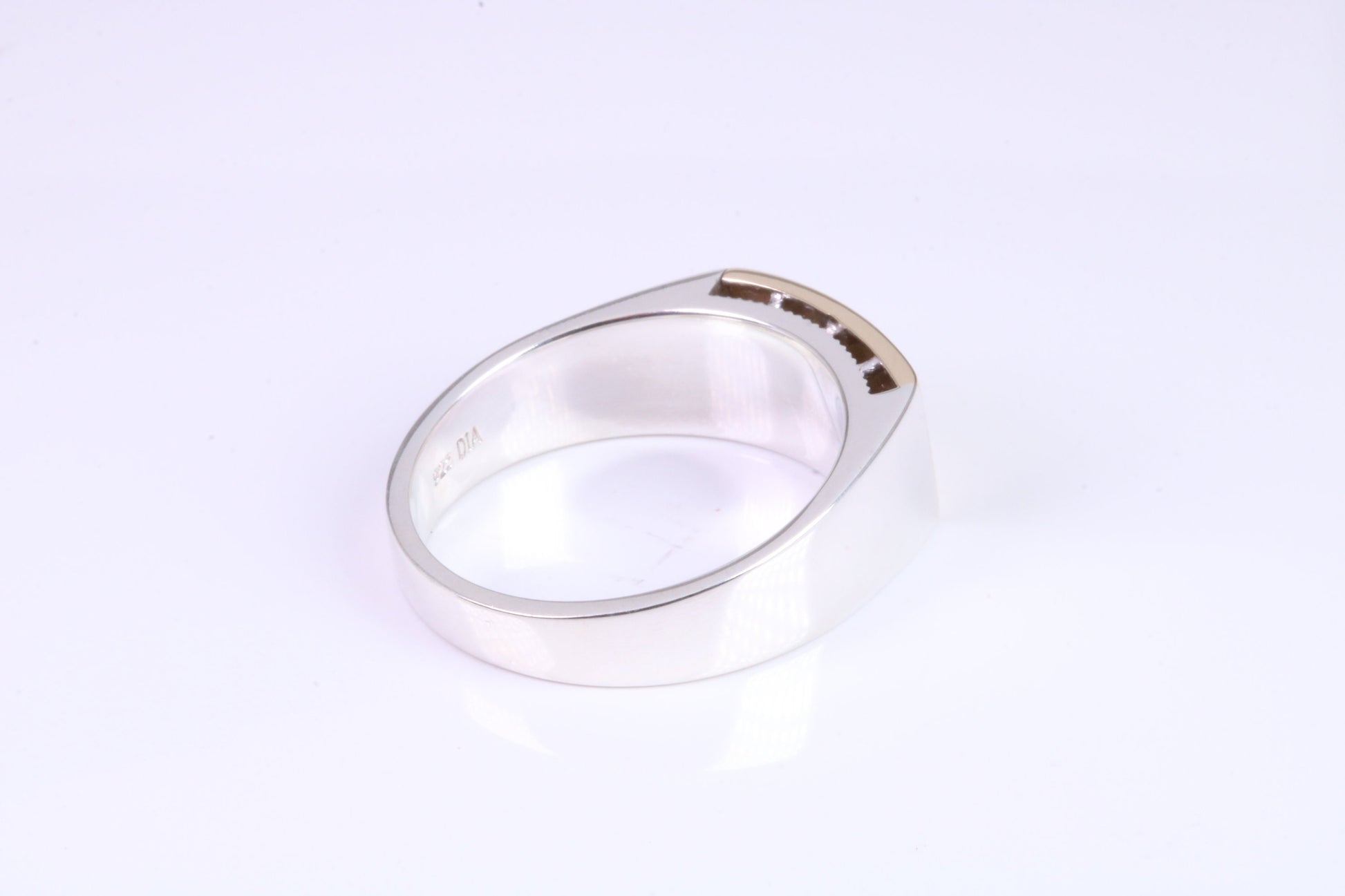 Gents Diamond set Signet Ring, Made from Yellow Gold and Silver, British Hallmarked