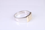 Gents Diamond set Signet Ring, Made from Yellow Gold and Silver, British Hallmarked
