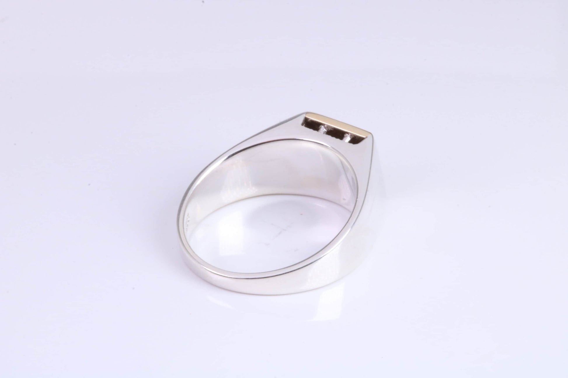 Gents Diamond set Signet Ring, Made from Yellow Gold and Silver, British Hallmarked