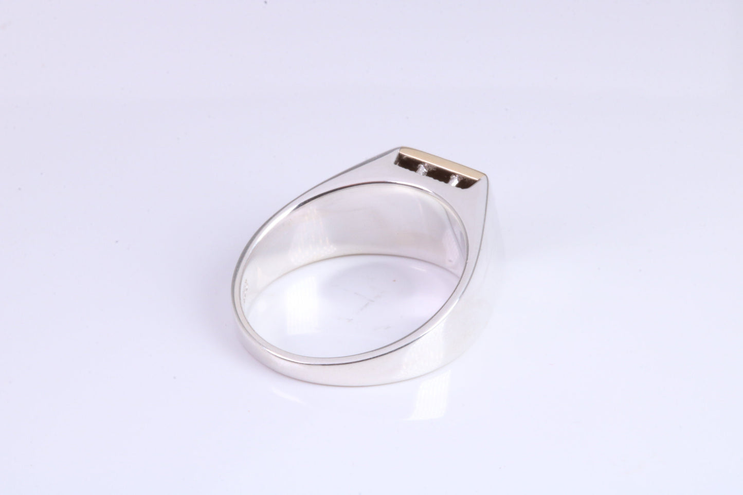 Gents Diamond set Signet Ring, Made from Yellow Gold and Silver, British Hallmarked