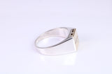 Gents Diamond set Signet Ring, Made from Yellow Gold and Silver, British Hallmarked