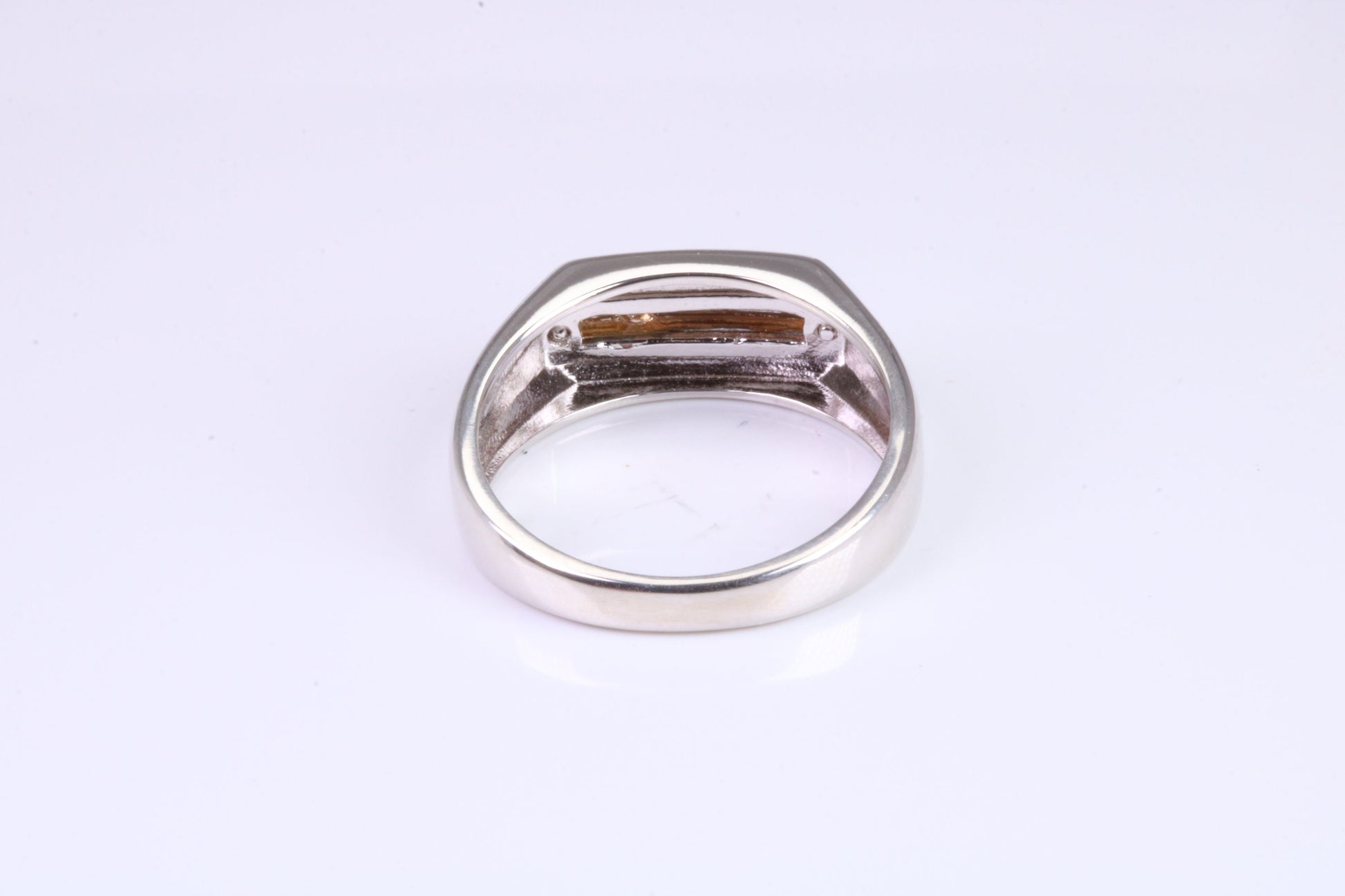 Gents Diamond set Signet Ring, Made from Yellow Gold and Silver, British Hallmarked
