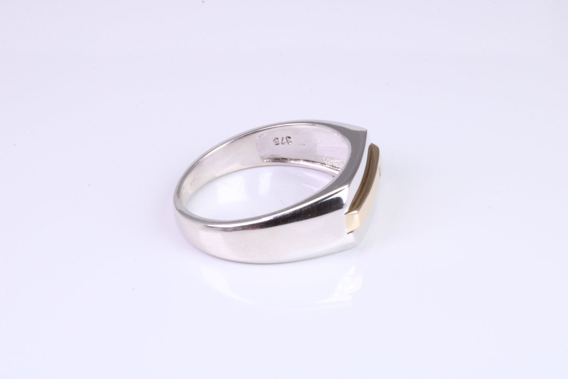 Gents Diamond set Signet Ring, Made from Yellow Gold and Silver, British Hallmarked