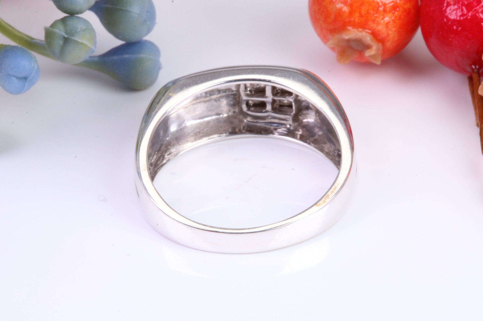Gents Diamond set Signet Ring, Made from Solid Silver