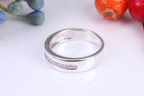 6 mm wide Diamond set Band, Perfectly suitable for Ladies or Gents, Made from Solid Silver