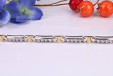 Natural Diamonds set Bracelet, Made From Solid Yellow and White Gold, British Hallmarked, Luxury Gift Boxed