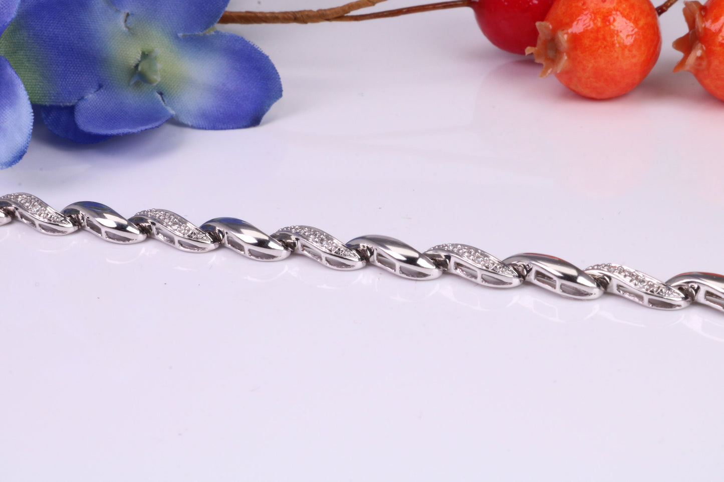 Quarter Carat Natural Diamonds set Bracelet, Made From Solid White Gold, British Hallmarked, Luxury Gift Boxed