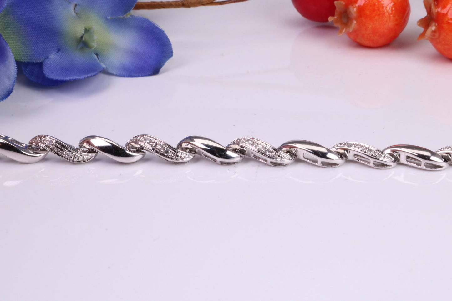 Quarter Carat Natural Diamonds set Bracelet, Made From Solid White Gold, British Hallmarked, Luxury Gift Boxed