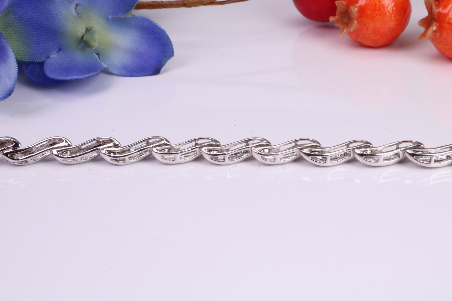 Quarter Carat Natural Diamonds set Bracelet, Made From Solid White Gold, British Hallmarked, Luxury Gift Boxed