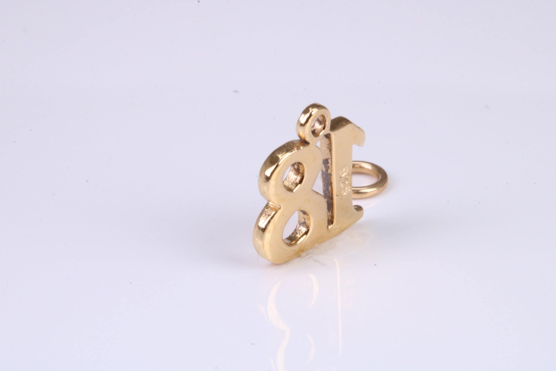 18th Birthday Charm, Traditional Charm, Made from Solid Yellow Gold, British Hallmarked, Complete with Attachment Link