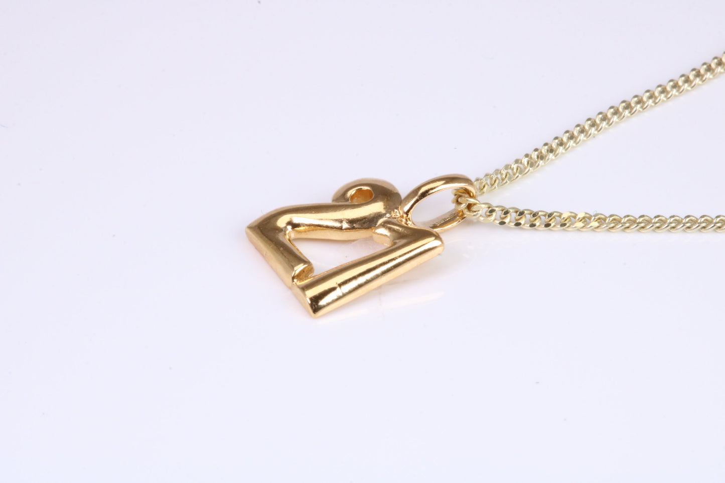 21st Birthday Necklace, Made from Solid Yellow Gold with High Polished Finish and 18 inch Gold Chain, British Hallmarked