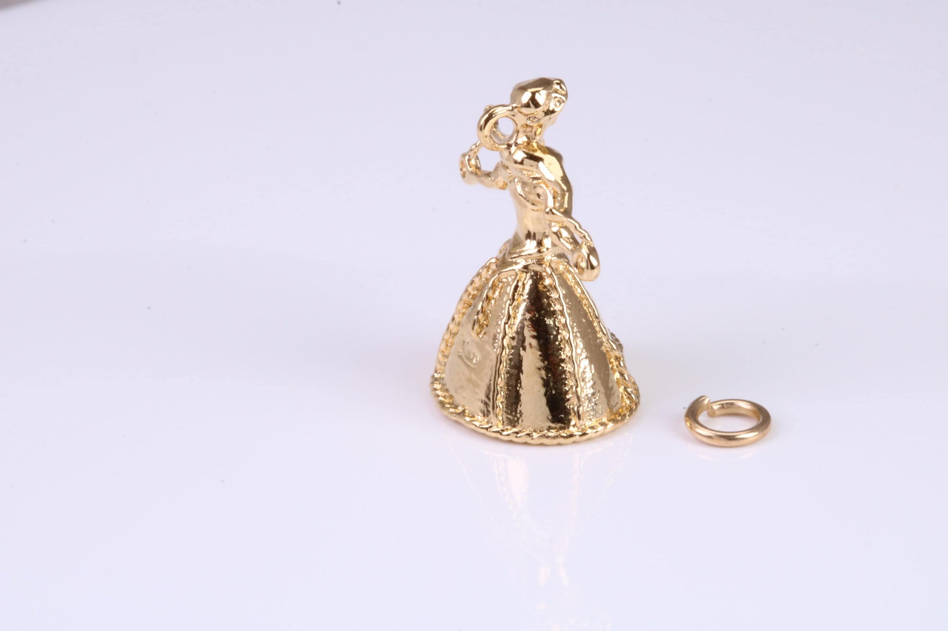 Water Carrier Charm, Traditional Charm, Made from Solid Yellow Gold, British Hallmarked, Complete with Attachment Link