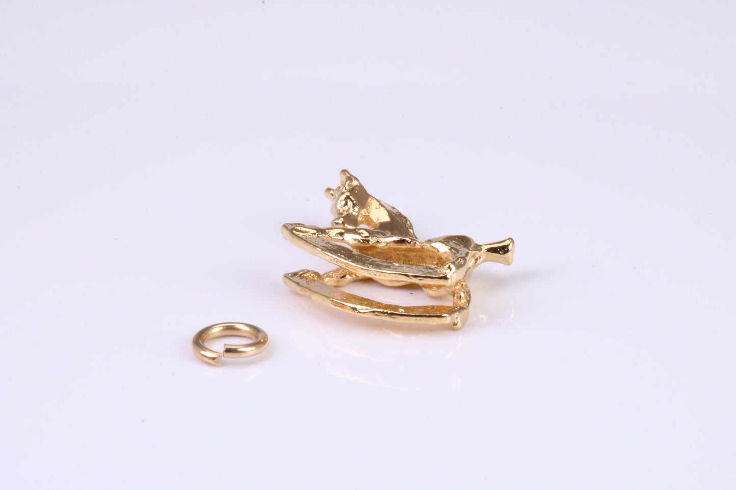 Rocking Horse Charm, Traditional Charm, Made from Solid Yellow Gold, British Hallmarked, Complete with Attachment Link