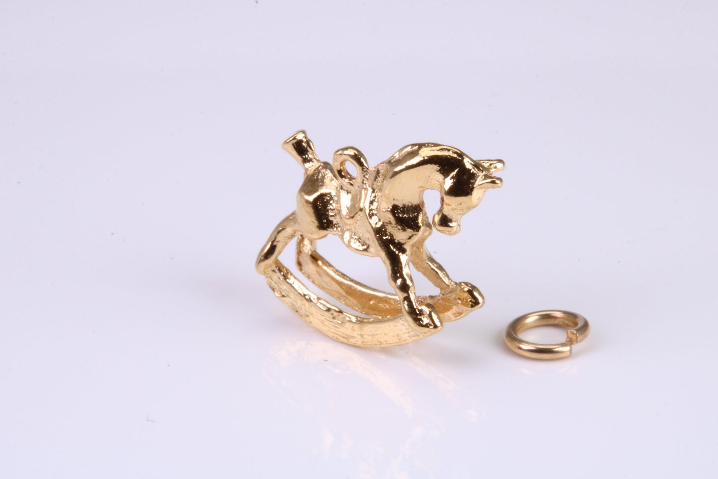 Rocking Horse Charm, Traditional Charm, Made from Solid Yellow Gold, British Hallmarked, Complete with Attachment Link