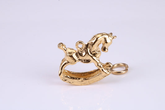 Rocking Horse Charm, Traditional Charm, Made from Solid Yellow Gold, British Hallmarked, Complete with Attachment Link