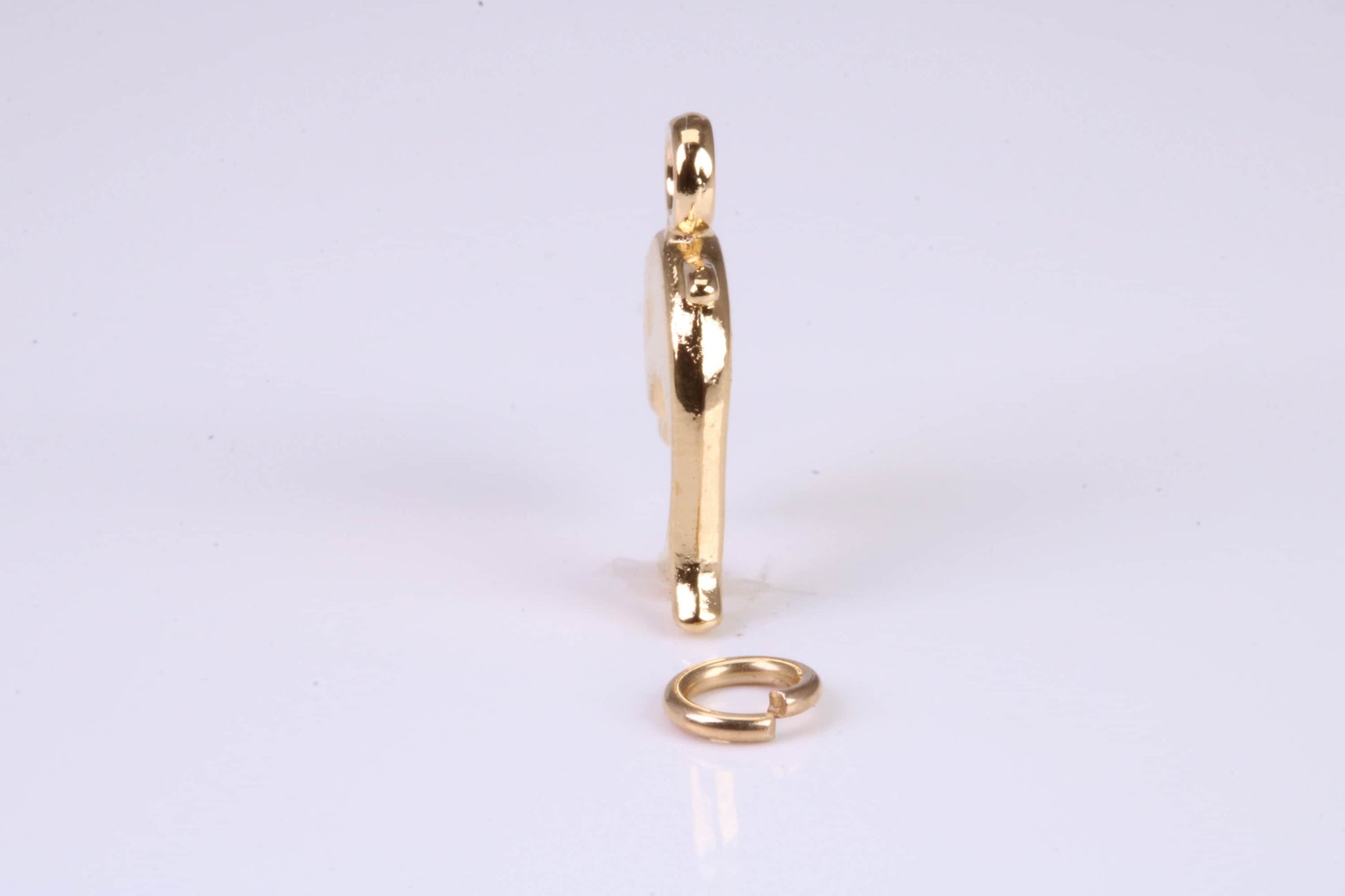 Dolphin Charm, Traditional Charm, Made from Solid Yellow Gold, British Hallmarked, Complete with Attachment Link
