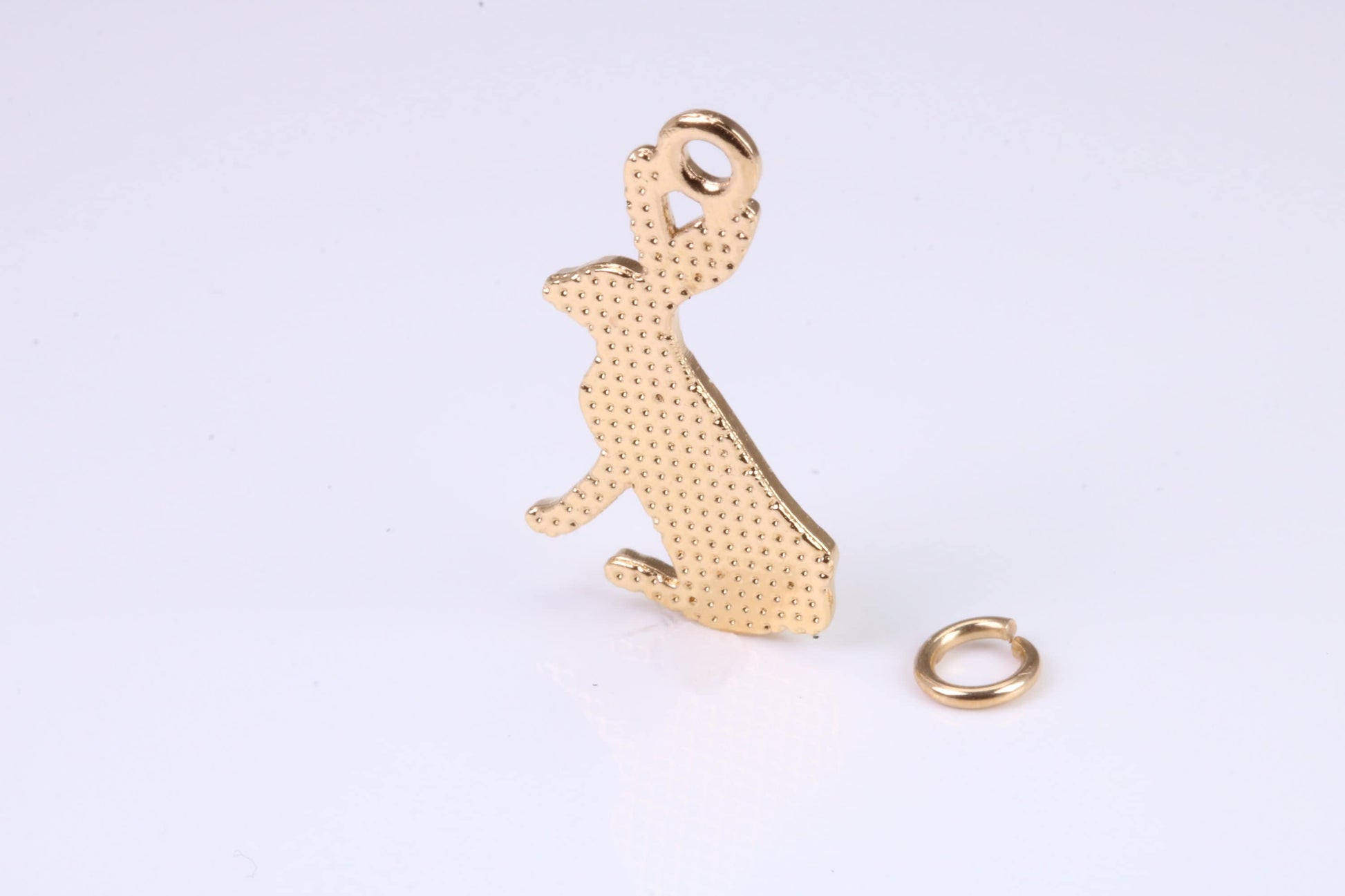Hare Charm, Traditional Charm, Made from Solid Yellow Gold, British Hallmarked, Complete with Attachment Link