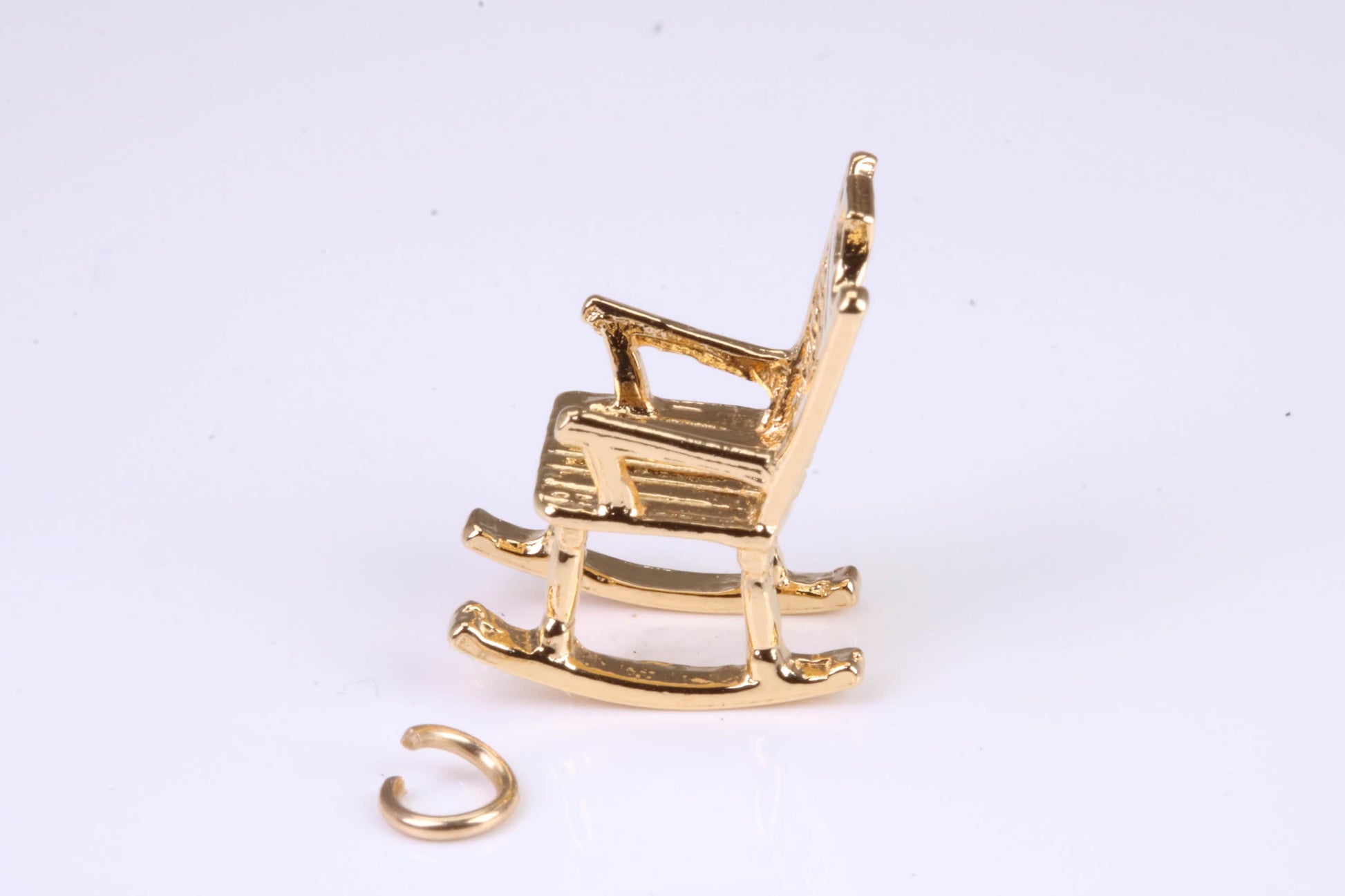 Rocking Chair Charm, Traditional Charm, Made from Solid Yellow Gold, British Hallmarked, Complete with Attachment Link