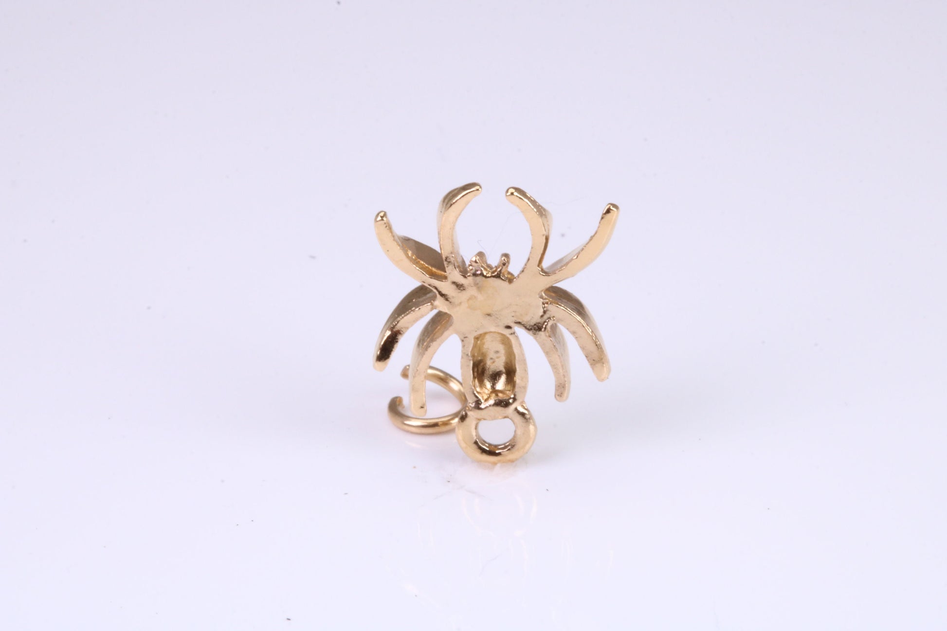 Spider Charm, Traditional Charm, Made from Solid Yellow Gold, British Hallmarked, Complete with Attachment Link