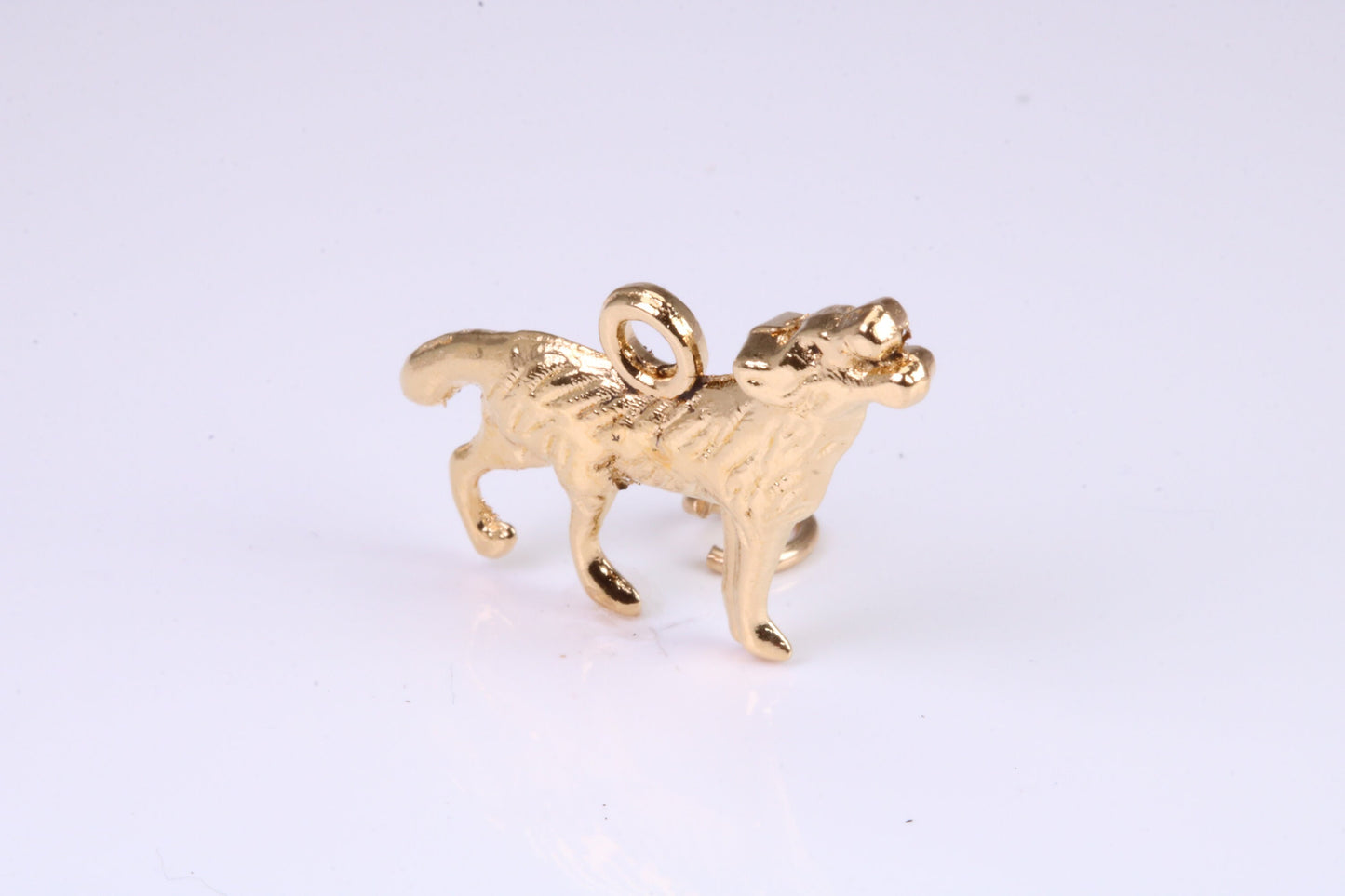 Howling Wolf Charm, Traditional Charm, Made from Solid Yellow Gold, British Hallmarked, Complete with Attachment Link