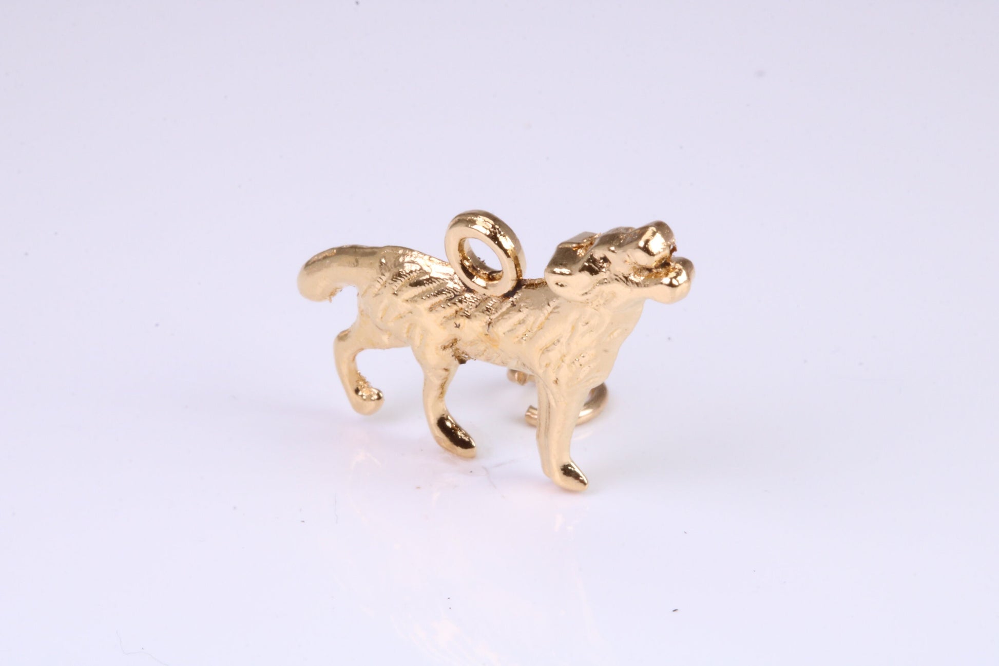 Howling Wolf Charm, Traditional Charm, Made from Solid Yellow Gold, British Hallmarked, Complete with Attachment Link