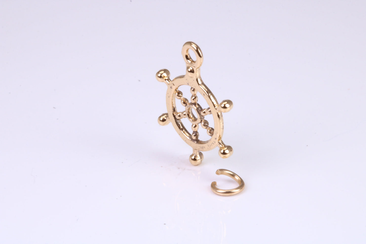 Helm Charm, Traditional Charm, Made from Solid Yellow Gold, British Hallmarked, Complete with Attachment Link