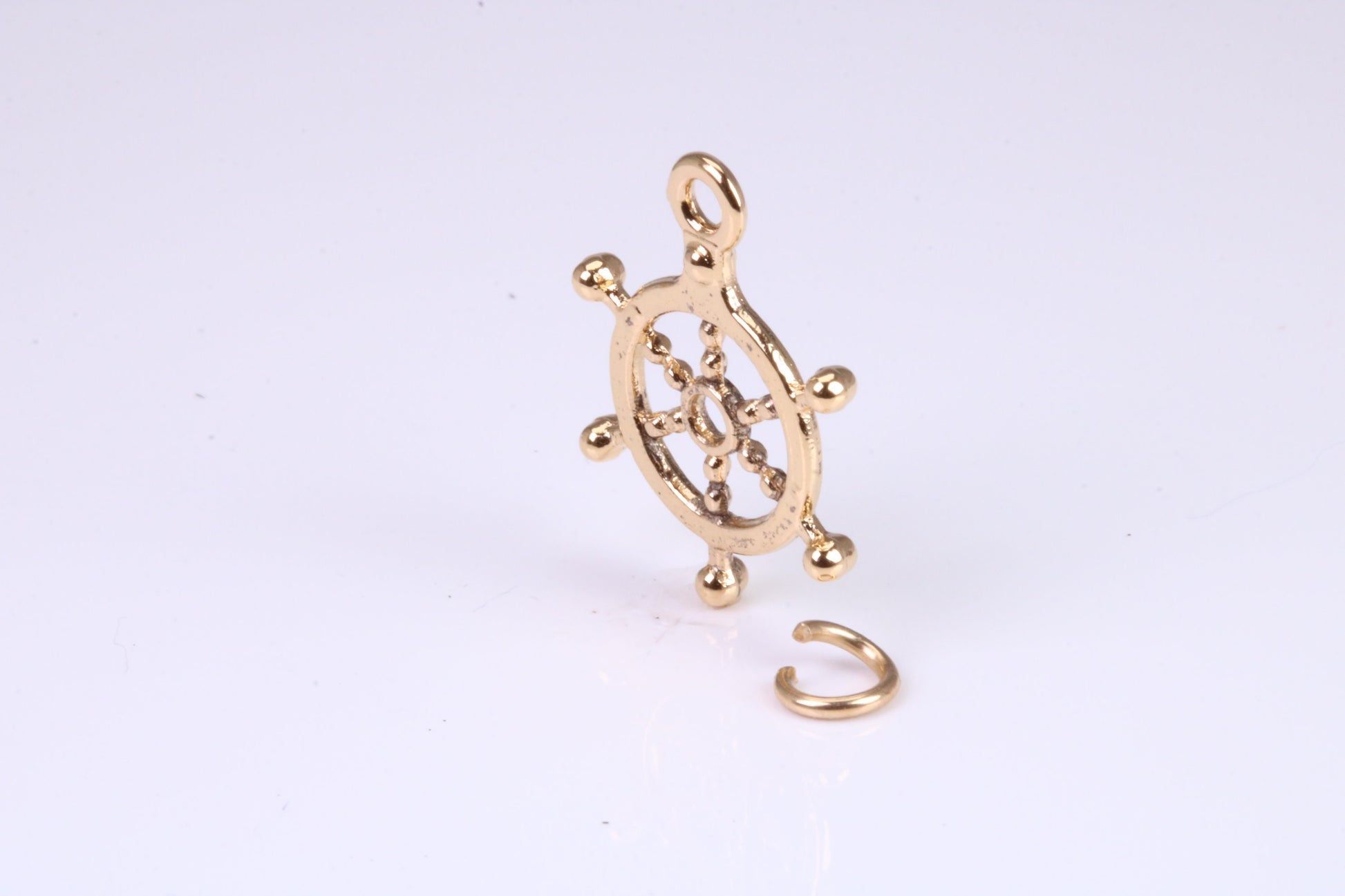 Helm Charm, Traditional Charm, Made from Solid Yellow Gold, British Hallmarked, Complete with Attachment Link