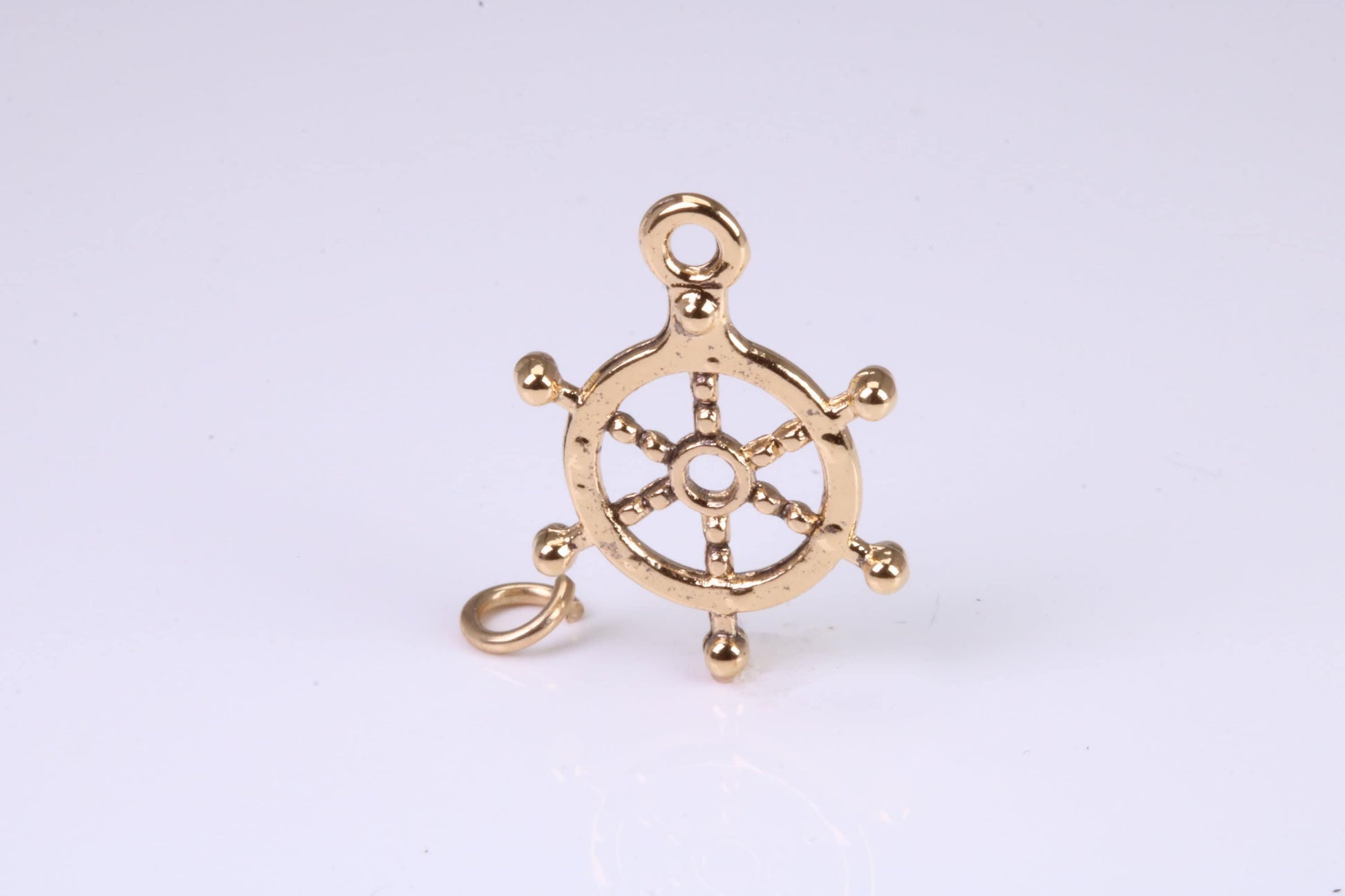 Helm Charm, Traditional Charm, Made from Solid Yellow Gold, British Hallmarked, Complete with Attachment Link