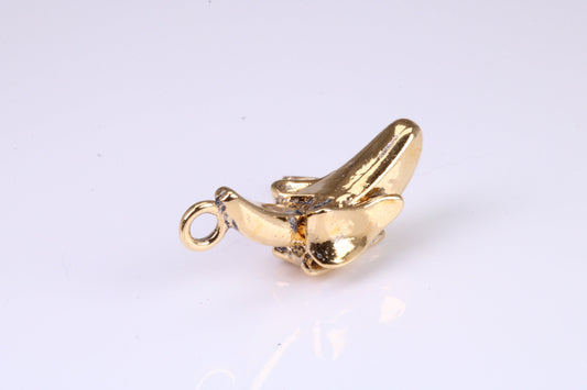 Banana Charm, Traditional Charm, Made from Solid Yellow Gold, British Hallmarked, Complete with Attachment Link