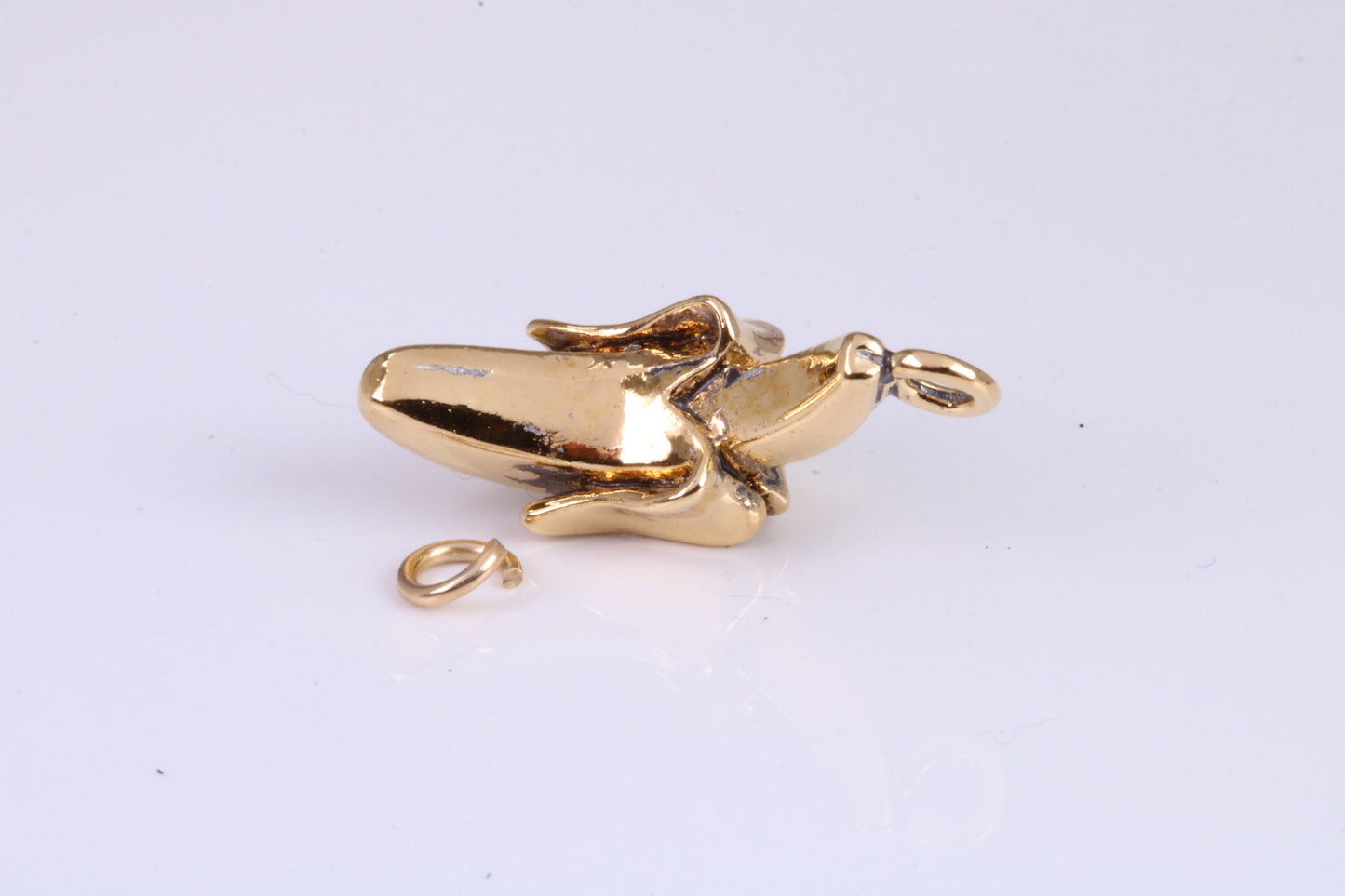 Banana Charm, Traditional Charm, Made from Solid Yellow Gold, British Hallmarked, Complete with Attachment Link