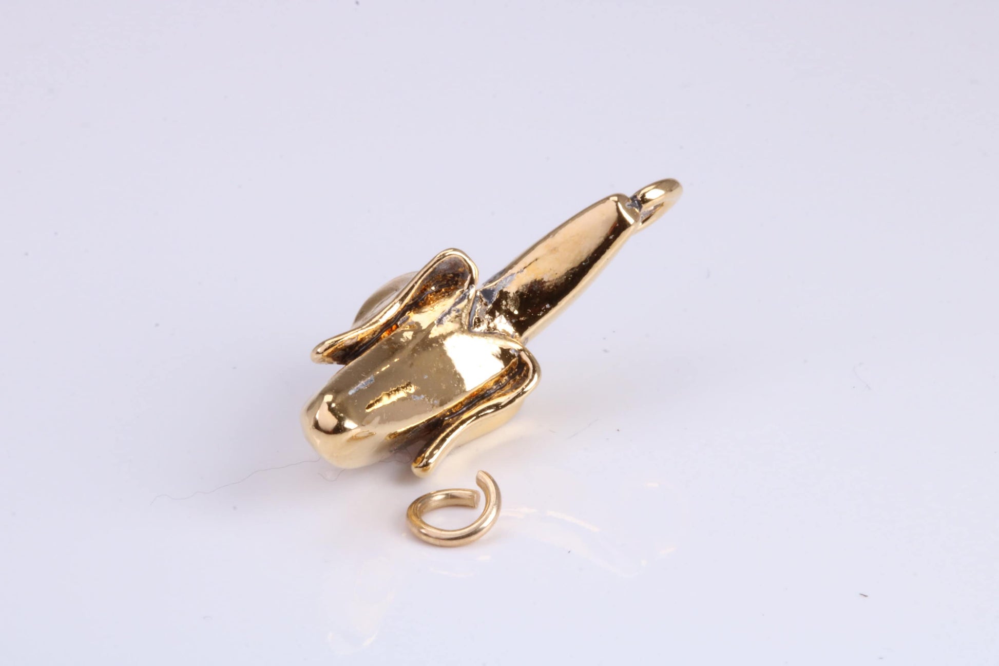 Banana Charm, Traditional Charm, Made from Solid Yellow Gold, British Hallmarked, Complete with Attachment Link