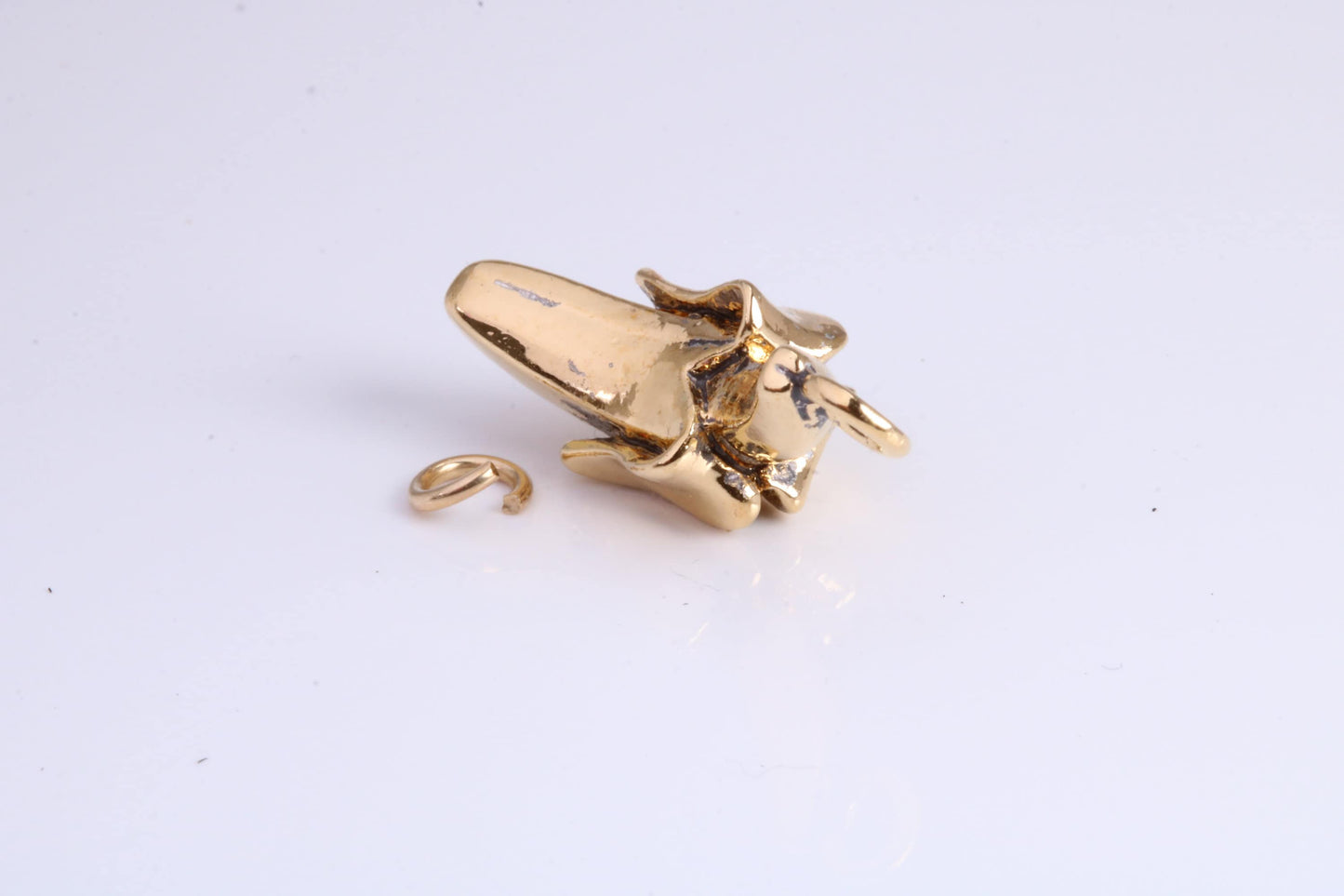 Banana Charm, Traditional Charm, Made from Solid Yellow Gold, British Hallmarked, Complete with Attachment Link