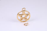 Pentagram Charm, Made from solid Yellow Gold, British Hallmarked