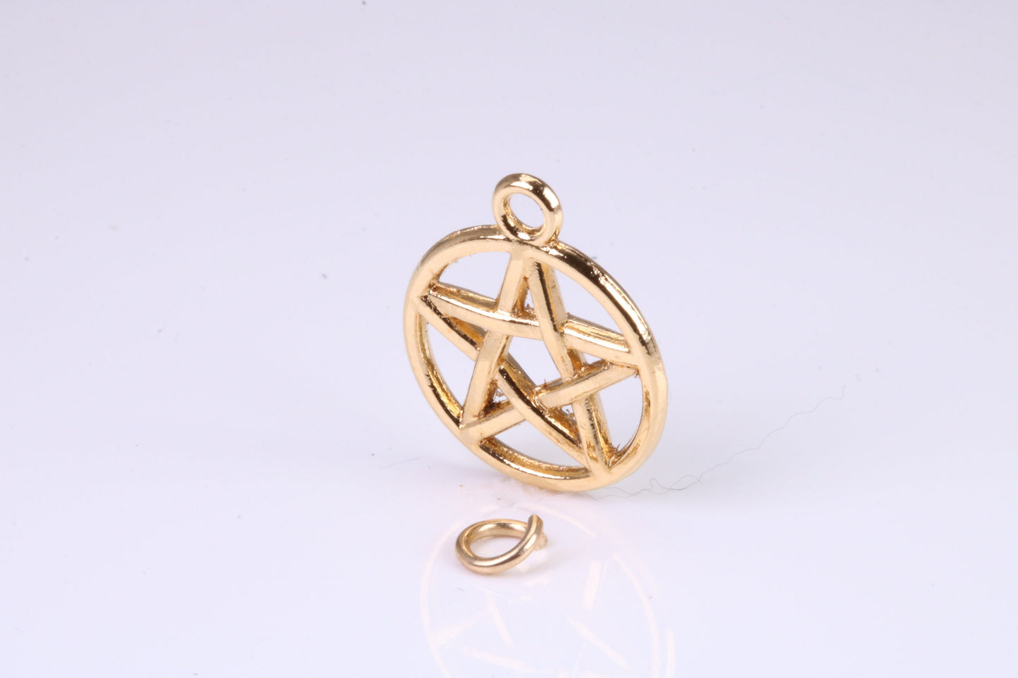 Pentagram Charm, Made from solid Yellow Gold, British Hallmarked