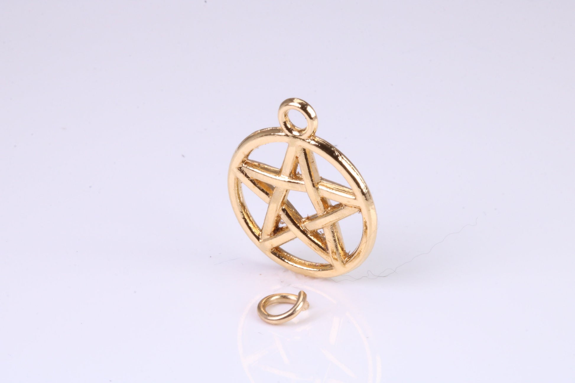 Pentagram Charm, Made from solid Yellow Gold, British Hallmarked