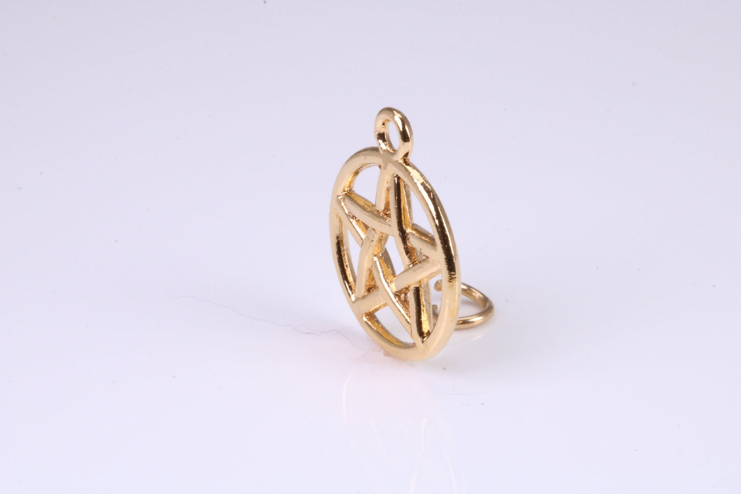Pentagram Charm, Made from solid Yellow Gold, British Hallmarked