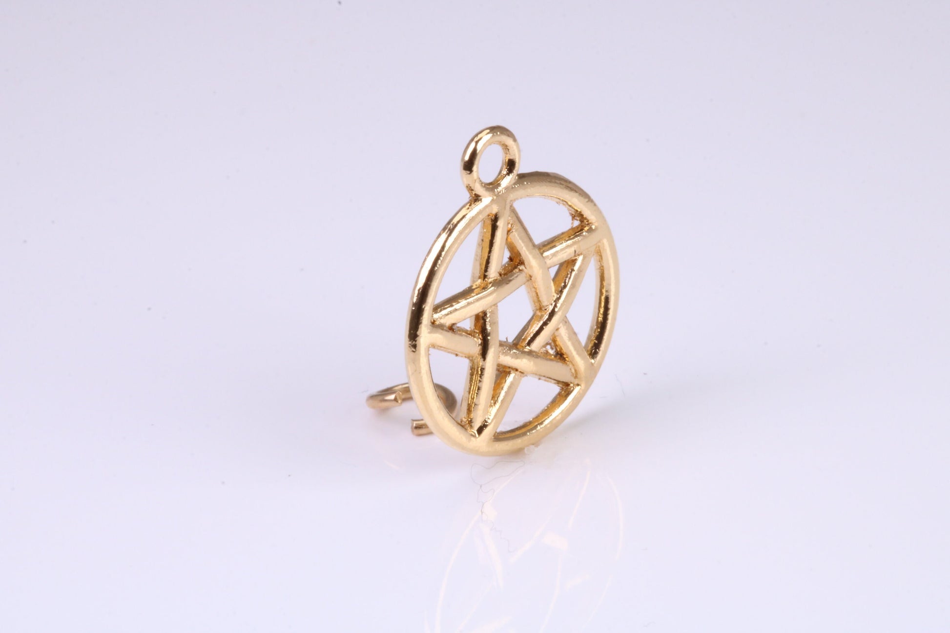 Pentagram Charm, Made from solid Yellow Gold, British Hallmarked