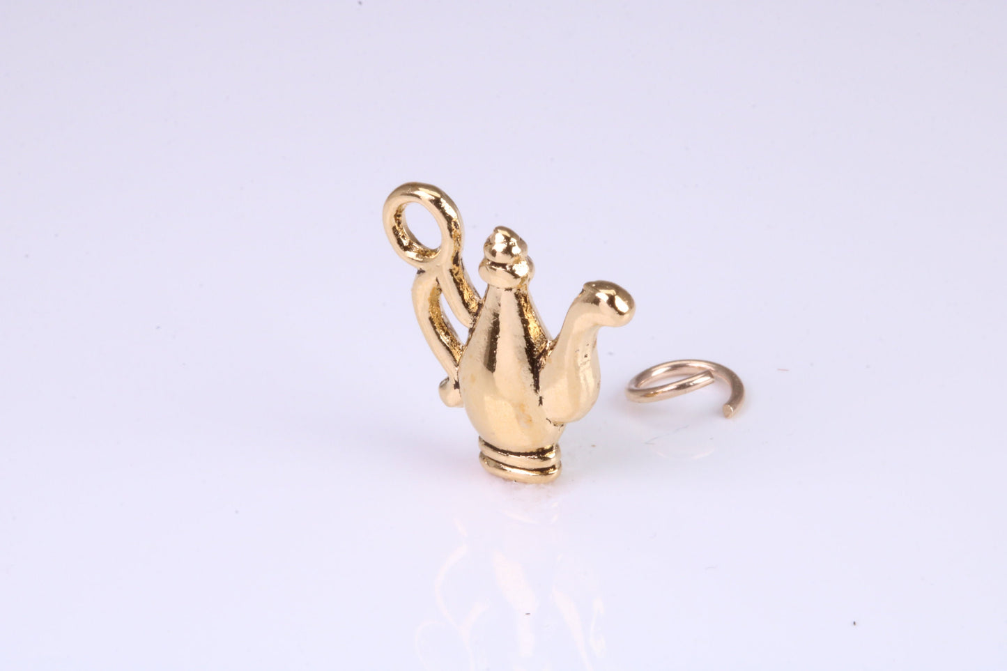 Teapot Charm, Traditional Charm, Made from Solid Yellow Gold, British Hallmarked, Complete with Attachment Link