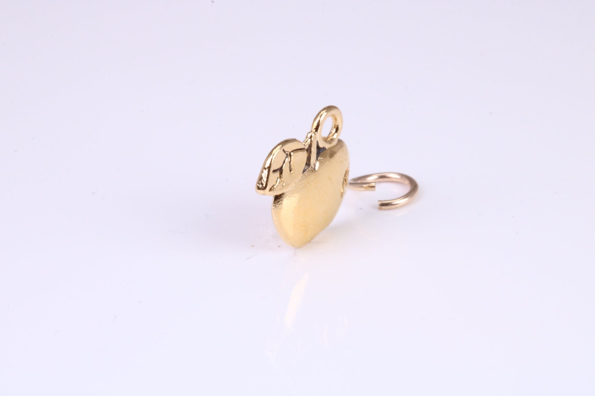 Apple Charm, Traditional Charm, Made from Solid Yellow Gold, British Hallmarked, Complete with Attachment Link