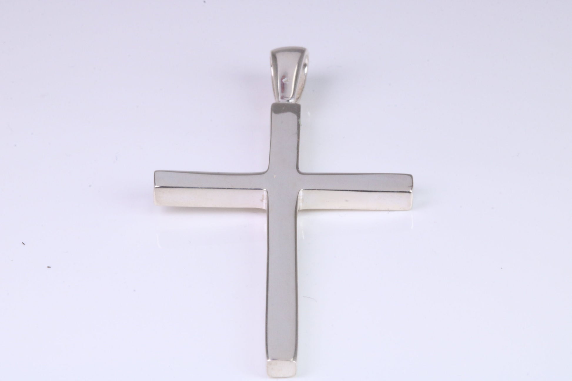 Very Large 50 mm Long Chunky Cross, High Polished Finish, Made From Solid Cast Silver, British Hallmarked