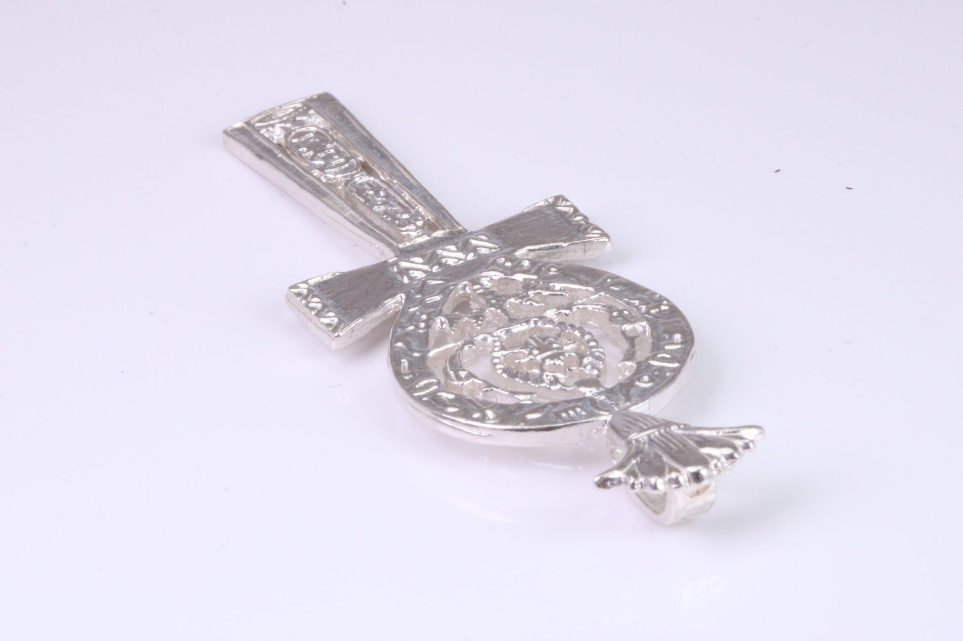 Very Large 60 mm Long Ornate Cross, Made From Solid Cast Silver, British Hallmarked